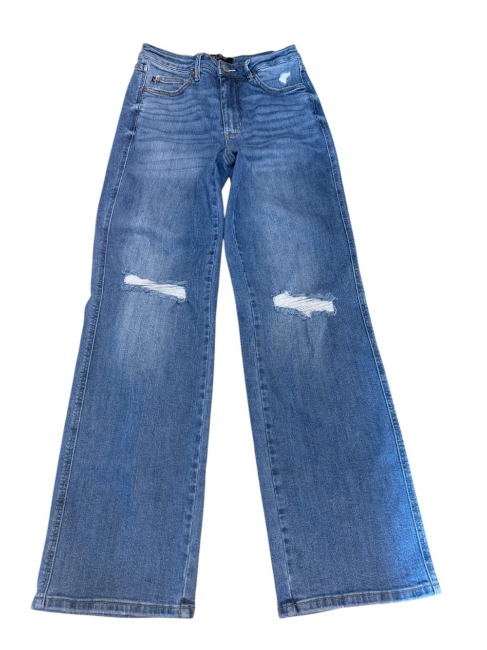 Judy Blue High Rise Tummy Control Destroyed Knee straightJeans Womens 9/29